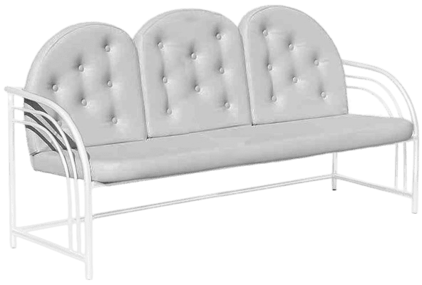 Купить диван для ожидания с пуговицами Д04, со спинкой, 3-х местный - цвет Fortuna LT. Grey с доставкой по России